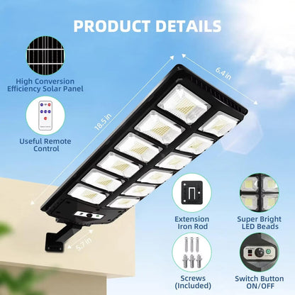 Belro solar street light mounted on outdoor pole, bright LED illumination for home and garden outdoor lighting.