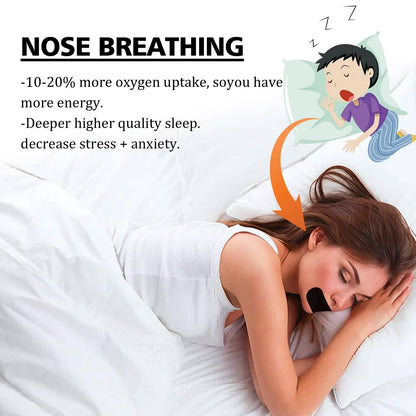 Belro Mouth Tapes for anti-snoring, health sleep aid product, showing the packaging and application strips on a white background.