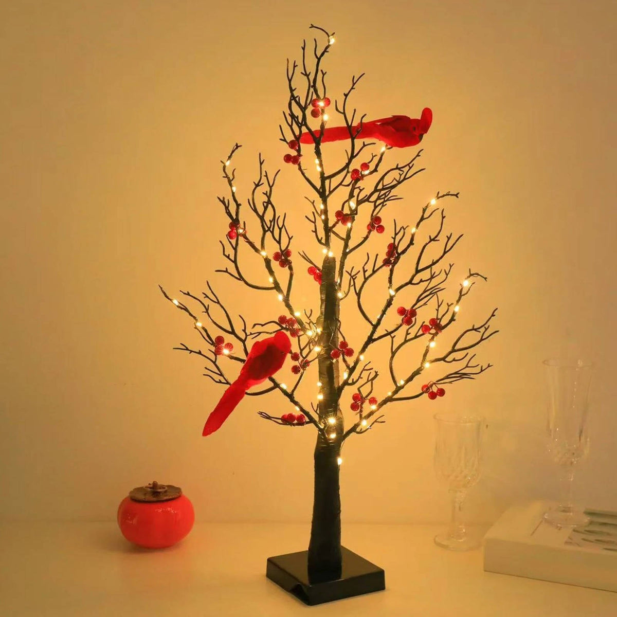 Belro glowing tree decorative night light with illuminated branches, ideal for cozy lighting and ambient decor.