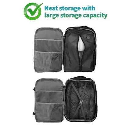 Belro travel vacuum pump and two bags for footwear, designed for compact storage of heels and pumps.