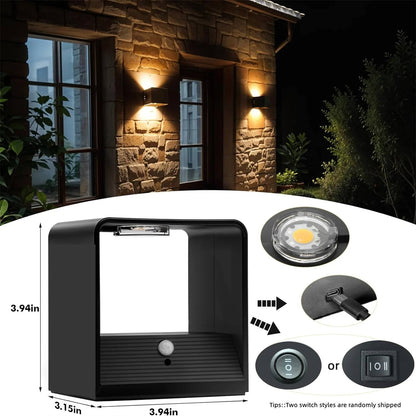 Belro indoor wall light with motion sensor and remote control, mounted on a wall in a modern home interior.