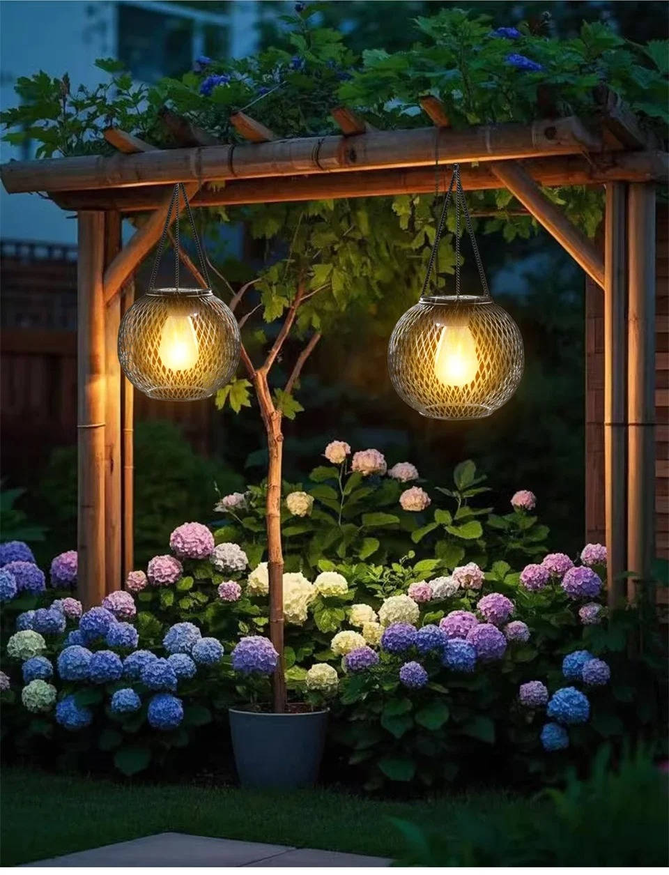 Belro outdoor solar hanging lantern with a classic design, perfect for outdoor umbrellas and garden decor.