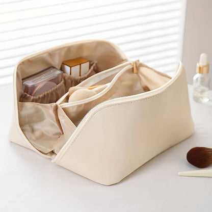 Belro cosmetics storage bag with multiple compartments, compact travel bag for organizing makeup and beauty essentials.