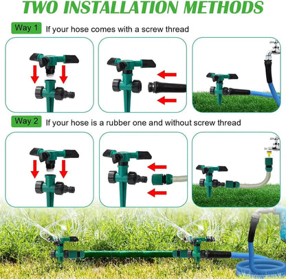 Belro garden sprinkler system set with five adjustable sprinklers for outdoor lawn watering and garden irrigation.