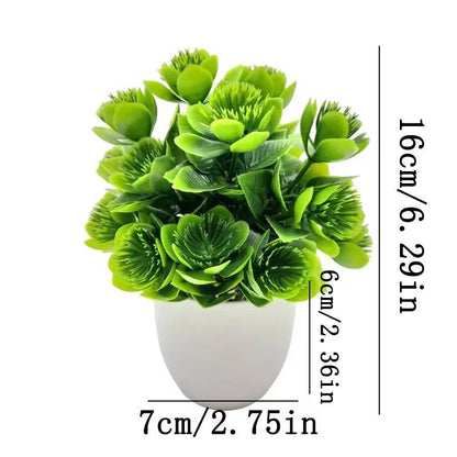 Artificial plants with pots, home decor by Belro, featuring lush green foliage in stylish containers for indoor or outdoor decoration