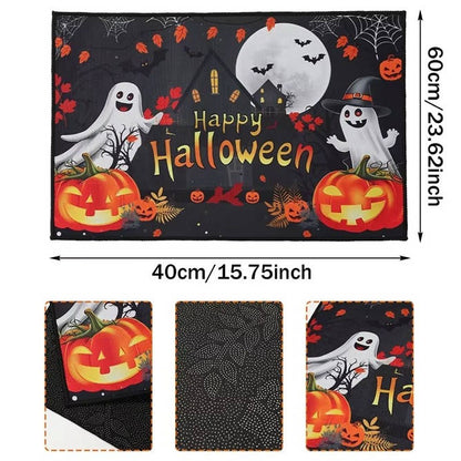 Belro Halloween doormat with spooky pumpkin and ghost design, perfect for seasonal home and garden decor.