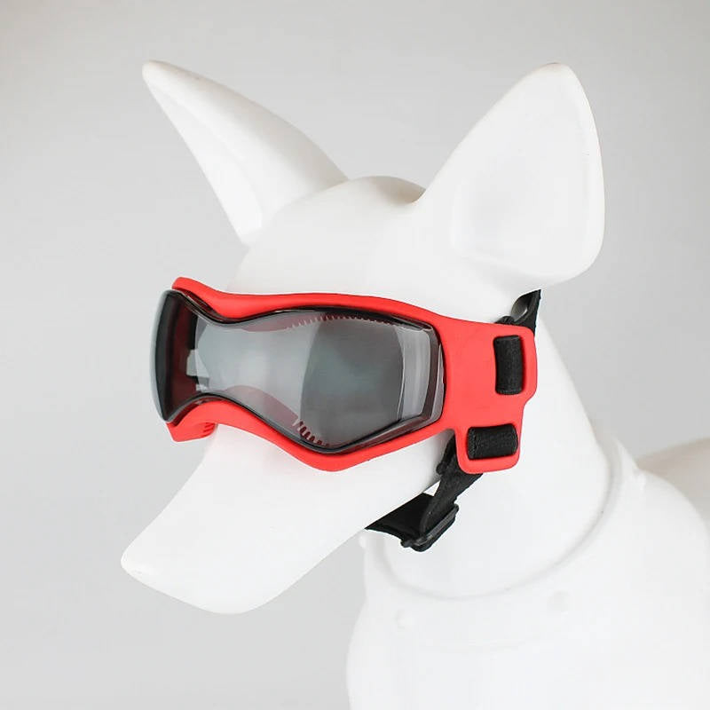 Belro dog goggles, protective eyewear for pets, featuring black frames and clear lenses, designed for outdoor activities.