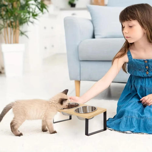 Belro elevated cat bowl for pet feeding, featuring a sleek design with a raised stand and ceramic bowl for comfortable eating.