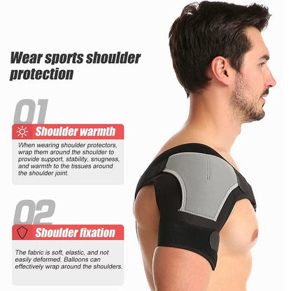 Belro shoulder brace for support and stability, showing adjustable straps and padded design for comfort and injury prevention.
