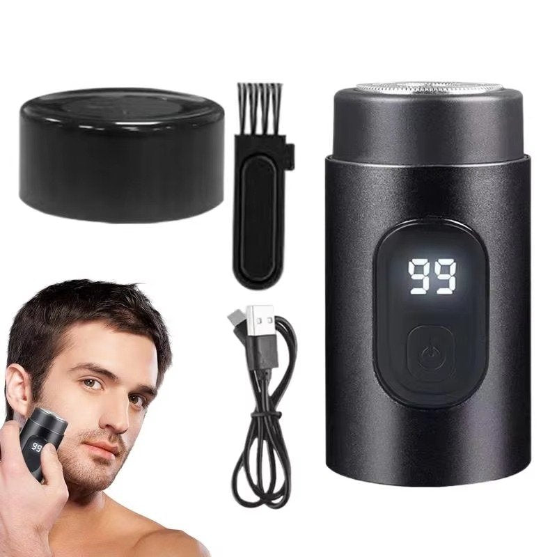 Belro mini portable electric shaver with compact design and sleek black body, perfect for on-the-go personal grooming.