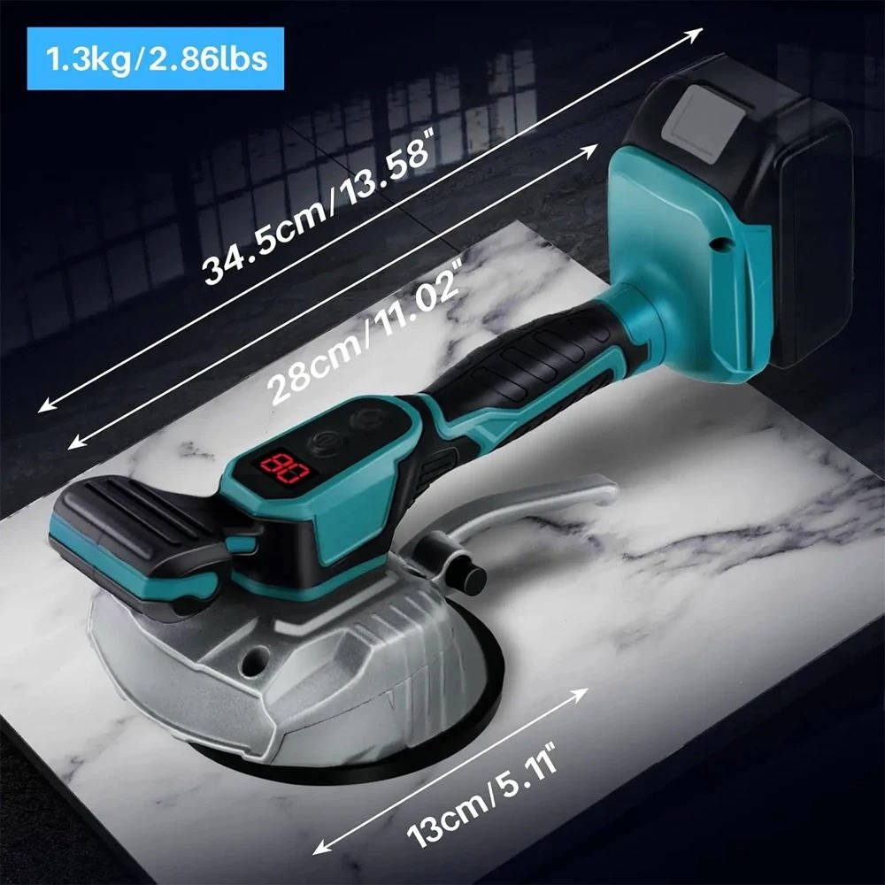 Belro Tile Suction and Vibration Tool, a hand saw for cutting tiles with suction grip and vibration features, shown in use.