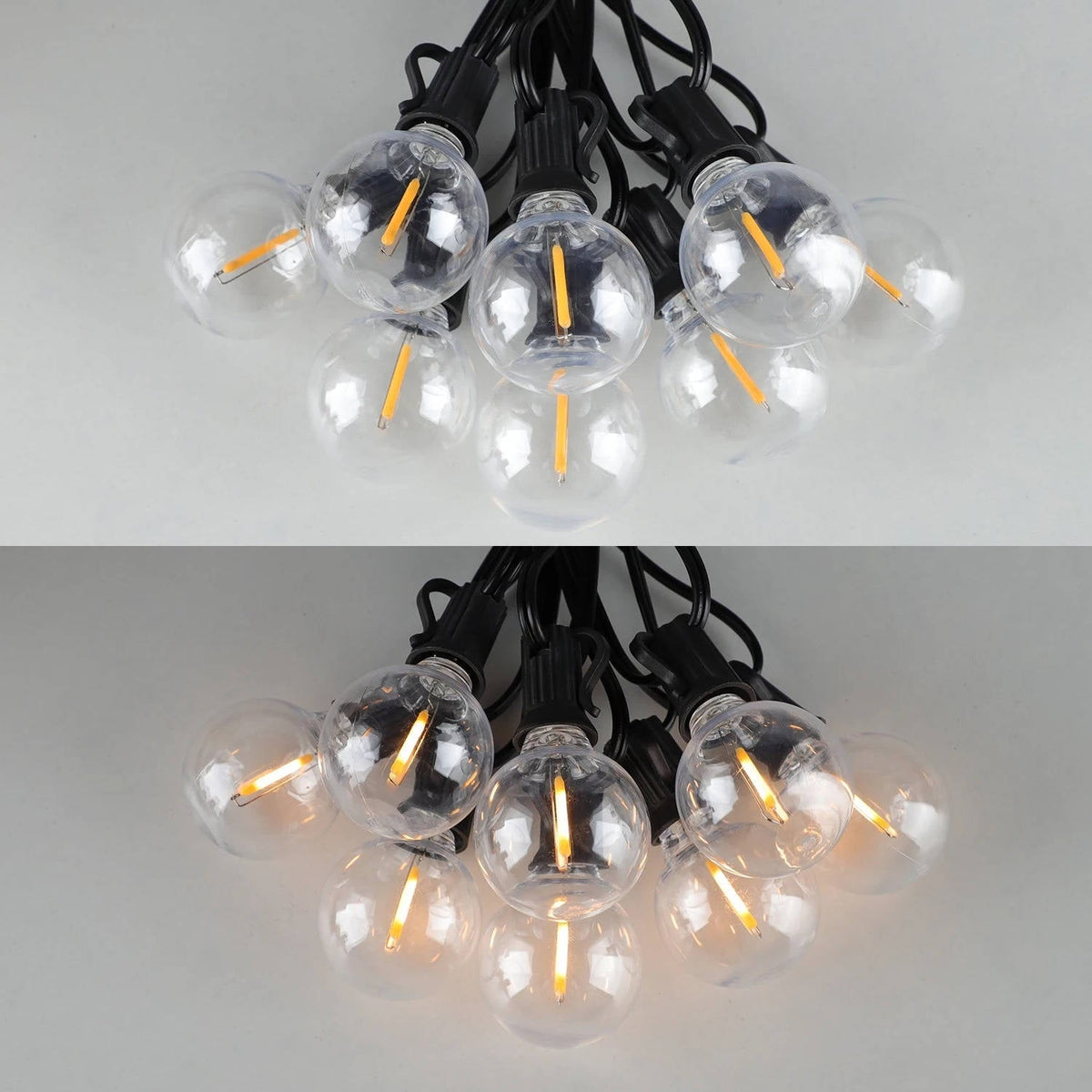 Belro LED outdoor string lights hanging outdoors, warm glow, ideal for garden or patio decor, energy-efficient outdoor lighting