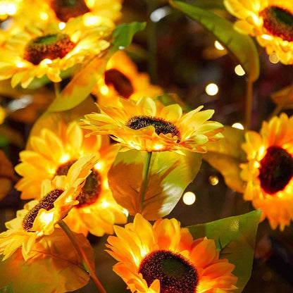 Belro outdoor solar sunflower light accessory mounted on an umbrella, providing decorative solar illumination for outdoor spaces.