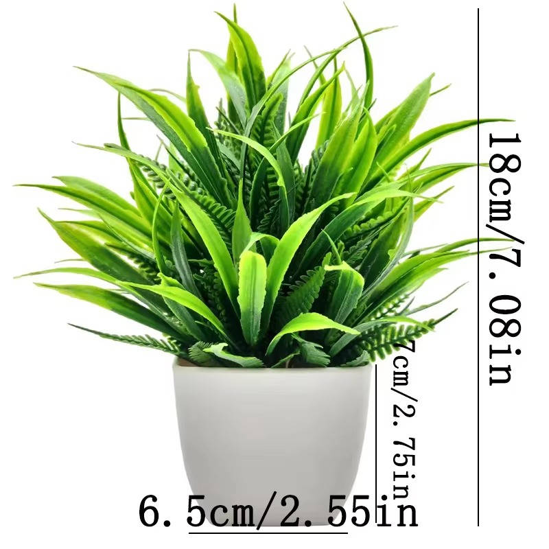 Artificial plants in decorative pots from Belro, ideal for home and garden decor, showing lush green foliage in stylish containers.