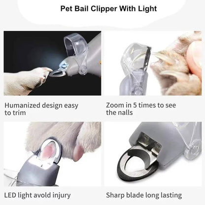 Belro Pet Bail Clipper with light for dog grooming, featuring a compact design and integrated LED light for precise trimming.