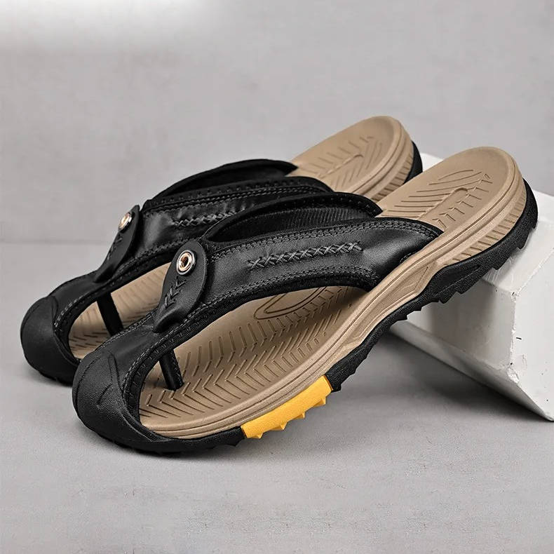 Belro men's water-resistant lightweight toe flip flops with cushioned soles, perfect for casual summer wear.