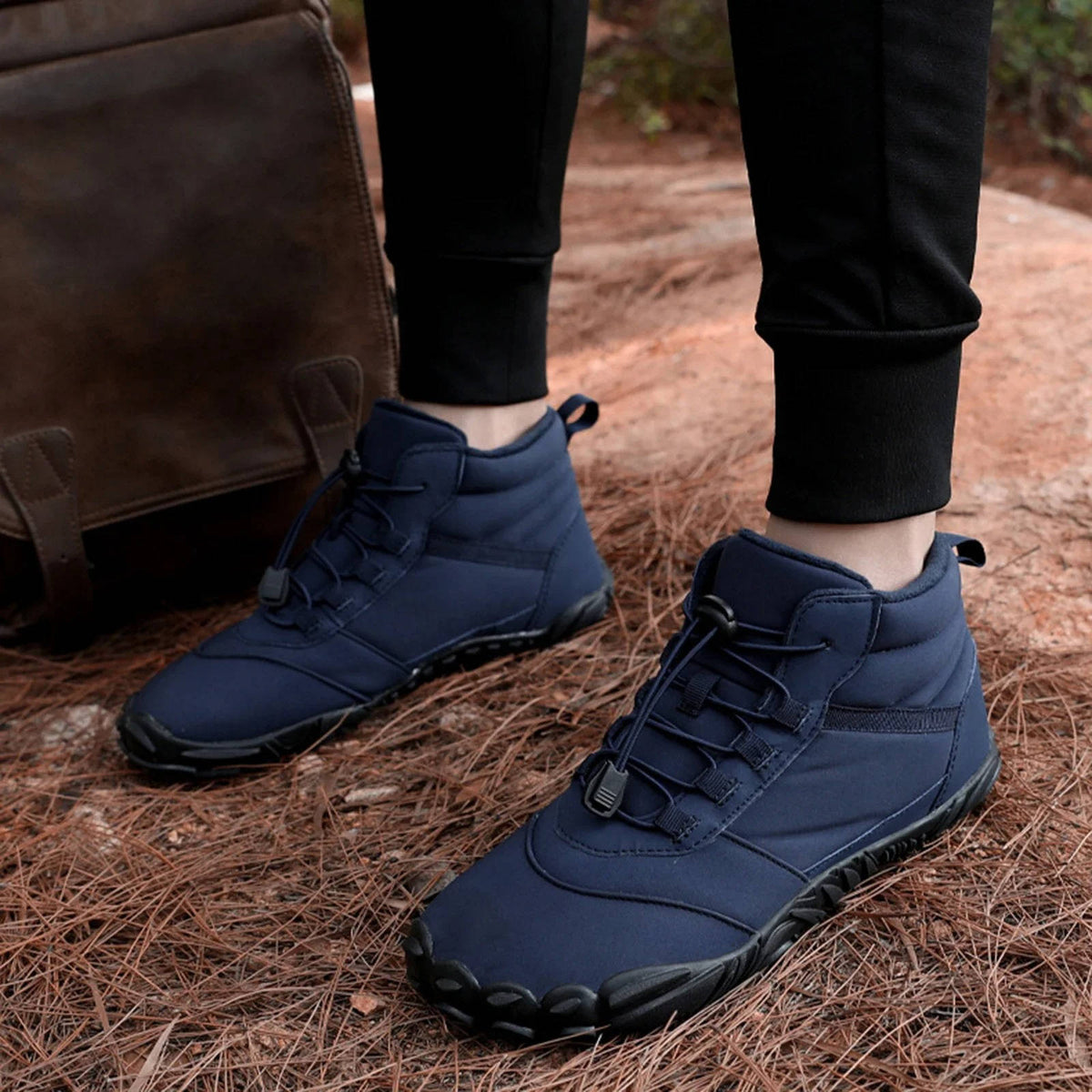 Belro waterproof and snowproof winter barefoot shoes with cozy fleece lining, designed for warmth and comfort in cold weather.