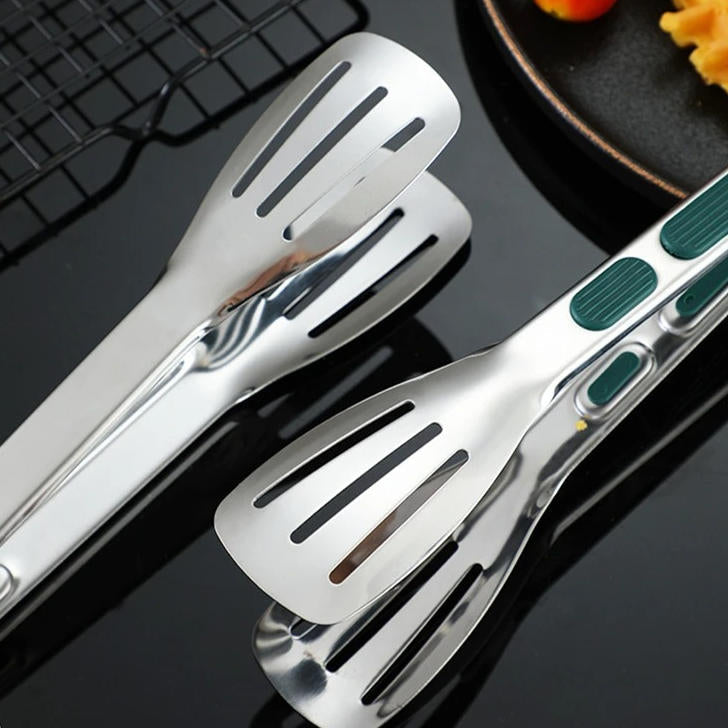Belro professional kitchen tongs with stainless steel handles and adjustable grip, perfect for cooking and serving in the kitchen.