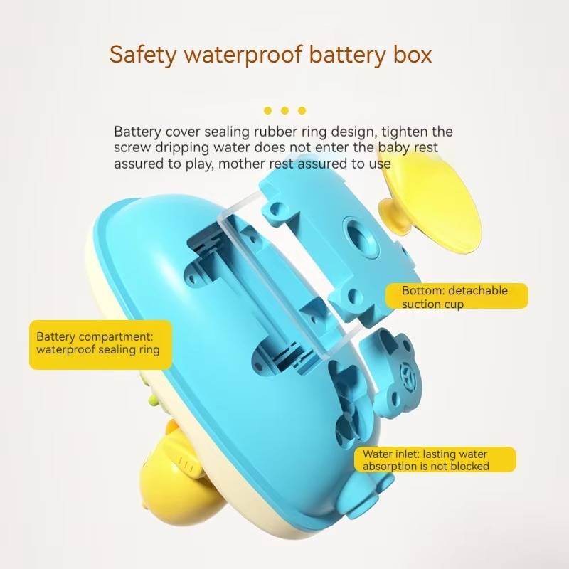Colorful Belro bath toy with marine animal design, floating in a bathtub ready for playful water fun.