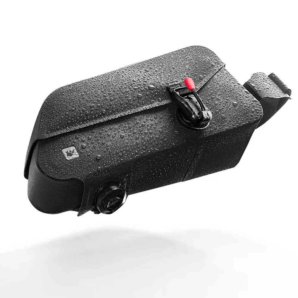Belro bicycle bag mounted on bike frame, waterproof fabric with adjustable straps, designed for cycling storage and convenience.