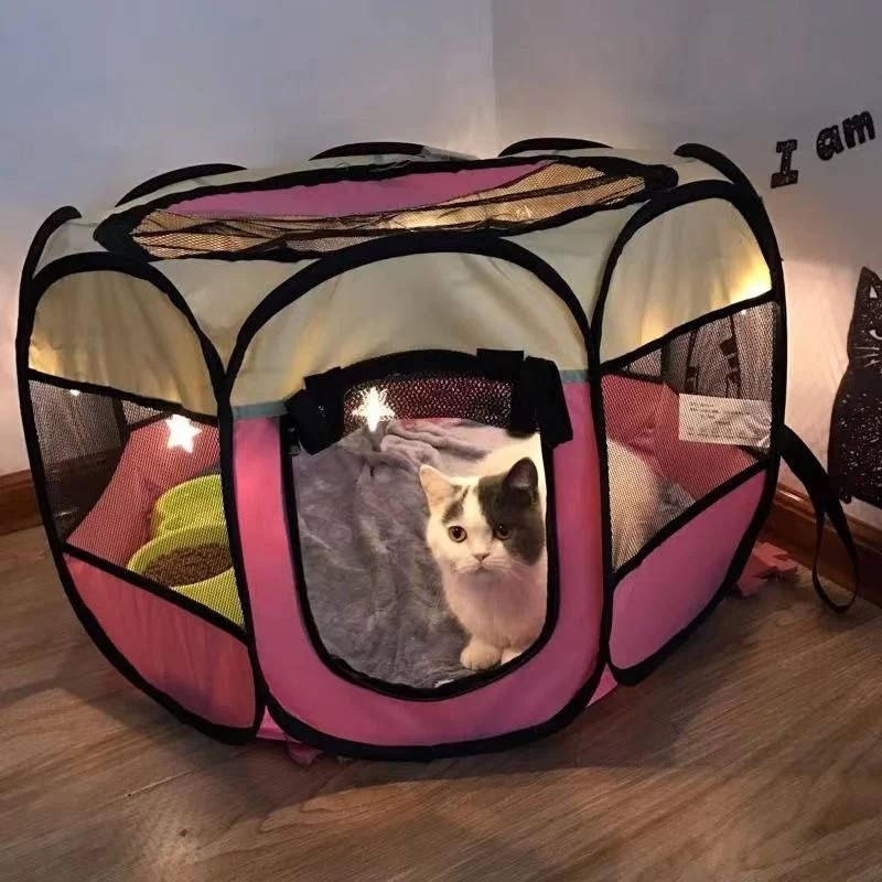 Belro tent for cats and small dogs, indoor and outdoor pet shelter, cozy fabric with mesh sides for ventilation.