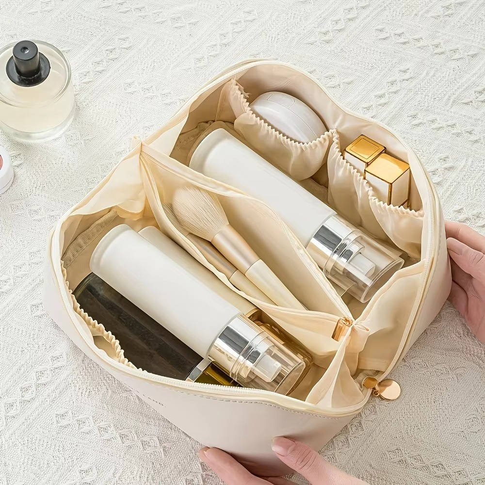 Belro cosmetics storage bag with multiple compartments, lightweight travel bag for organizing makeup and toiletries.
