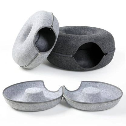 Belro donut cat bed with plush cushioning, perfect for cozy feline relaxation and comfort in pet supplies for cats