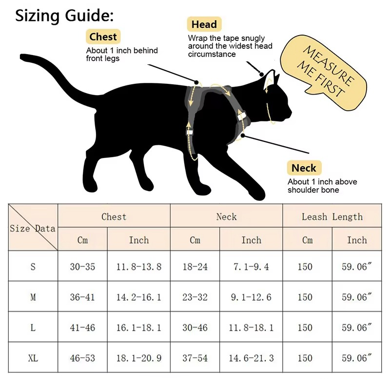Reflective Belro cat harness and leash set with adjustable straps and secure clip, designed for safe night walks.