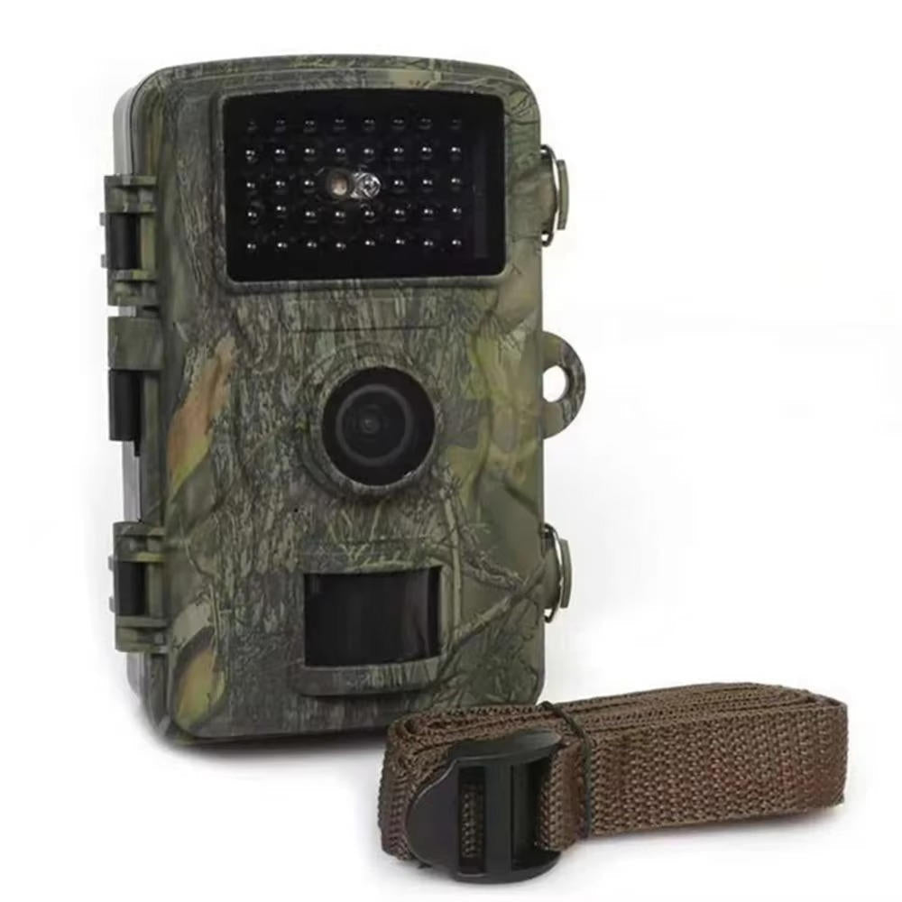 Belro night vision outdoor wildlife trail camera with lens and weatherproof housing, capturing images of animals in natural habitat