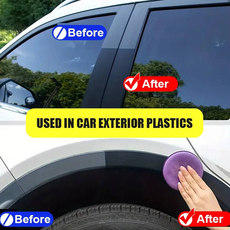 Belro car plastic restorer bottle with applicator, designed for restoring and enhancing plastic surfaces in home and garden decor.