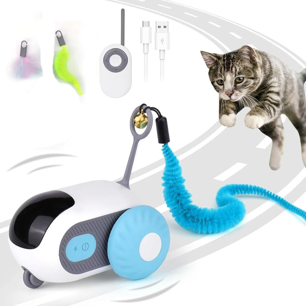 Belro remote control cat toy with colorful moving parts, designed to entertain and engage cats indoors.