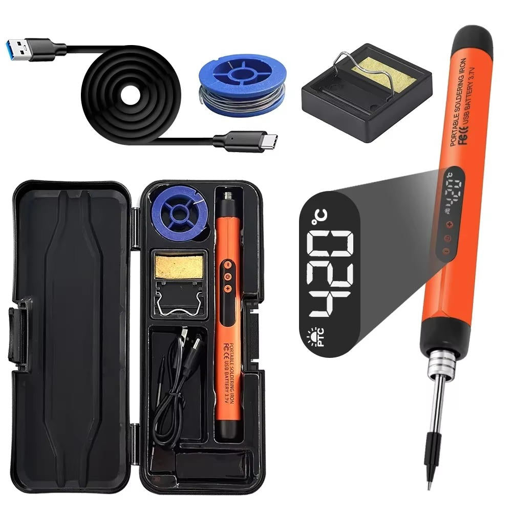 Belro digital electric soldering iron set with various tips and tools for electronics repair and soldering projects.
