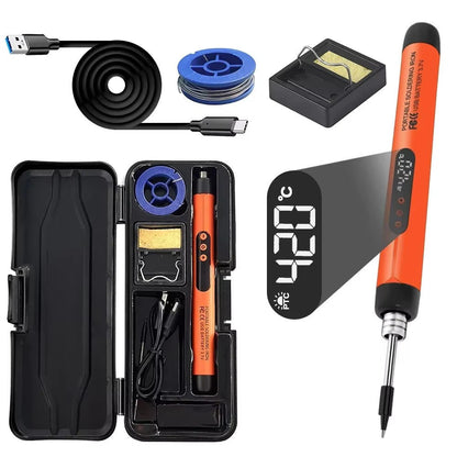 Belro digital electric soldering iron set with various tips and tools for electronics repair and soldering projects.