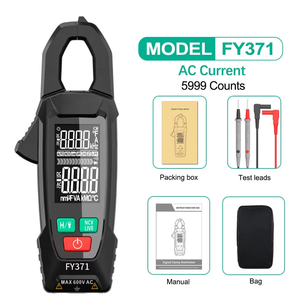 Belro AC/DC clamp electric meter measuring current with digital display for electronics testing and diagnostics.