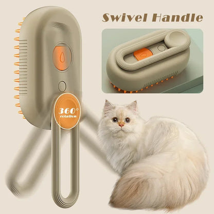 Belro 3-in-1 pet steam grooming brush for dogs, showcasing the ergonomic handle and steam vents for effective grooming.