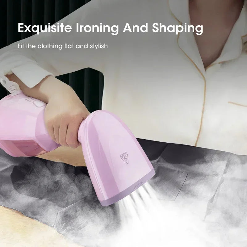Belro handheld clothes steamer for men, showing a compact garment steamer in use on a shirt.