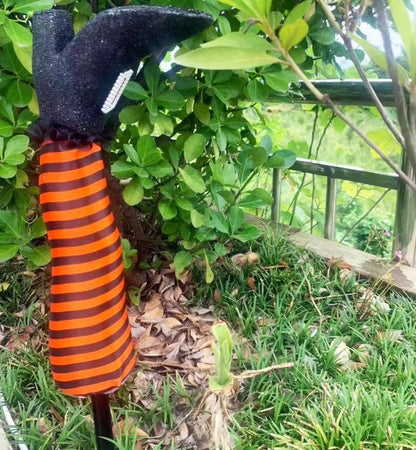 Belro Witch Legs Halloween decoration for home and garden, featuring spooky, realistic leg props for holiday decor.