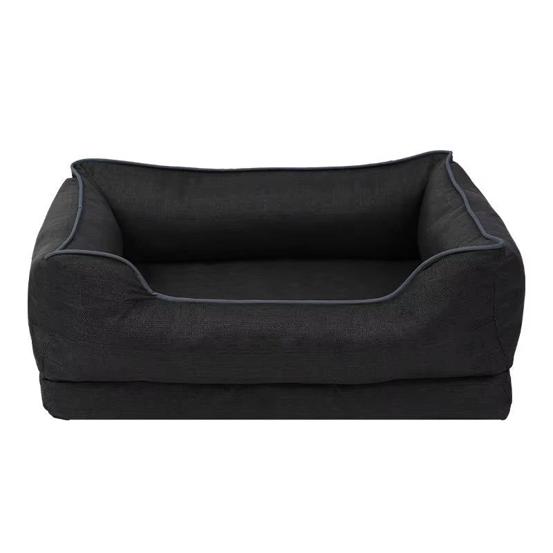 Belro orthopedic anti-slip car dog bed placed on back seat, providing comfort and safety for pets during car rides.