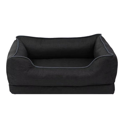 Belro orthopedic anti-slip car dog bed placed on back seat, providing comfort and safety for pets during car rides.