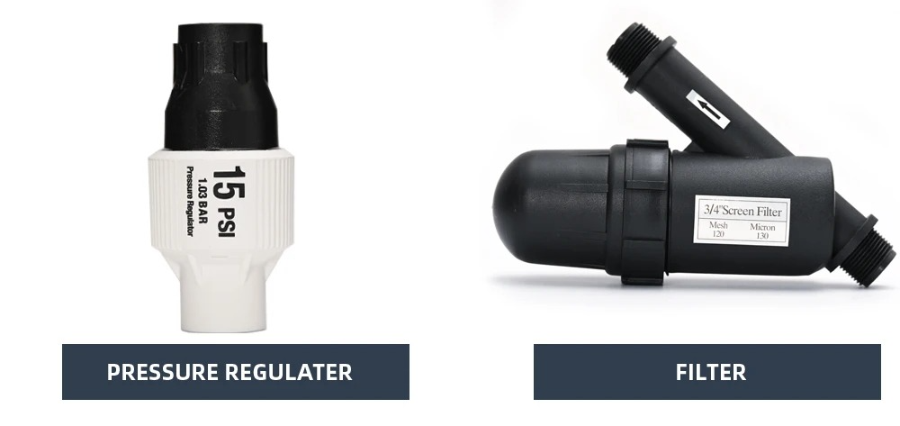Belro drip irrigation system with automatic timer, showing hoses, connectors, and control unit for efficient garden watering.