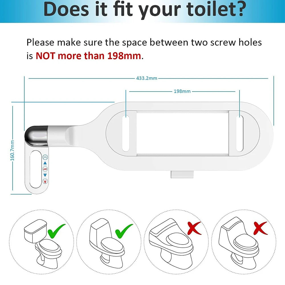 Belro ultra-thin bidet attachment for toilet, compact tools and hardware for improved hygiene and easy installation.