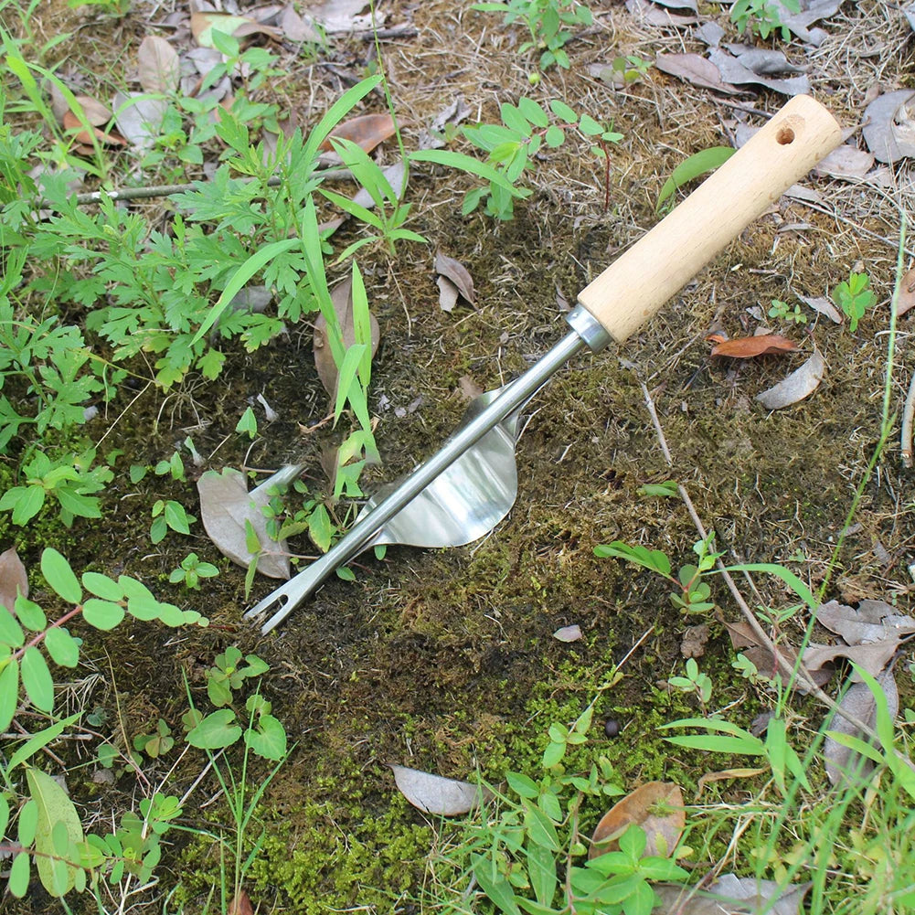 Belro V-shaped weed puller tool with long handle for easy removal of weeds in garden and outdoor outdoor gardening tasks.