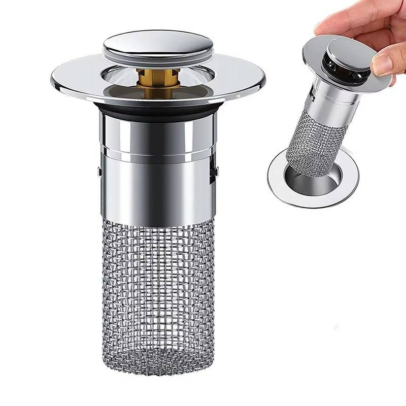 Belro bathroom sink drain stopper tool with metal handle and rubber seal for easy removal and replacement of sink stoppers.