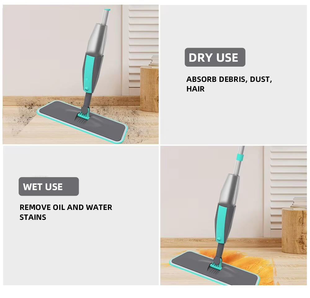 Belro spray mop with adjustable handle and microfiber cleaning pad for efficient floor cleaning in home and garden.