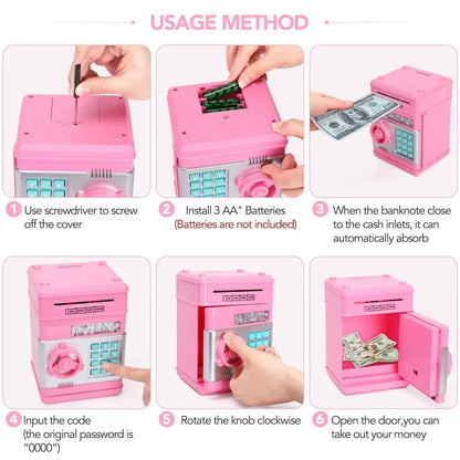Colorful Belro piggy bank for kids, toy money savings bank with coin slot and playful design, ideal for children's saving fun.