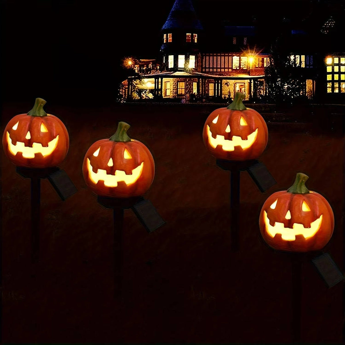 Belro Light Up Pumpkin Halloween pathway decor with glowing jack-o'-lantern design for outdoor home and garden display.