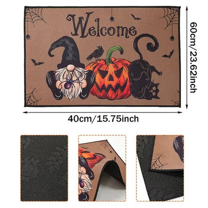 Belro Halloween doormat with spooky pumpkin and ghost design, suitable for home decor and outdoor entryways.