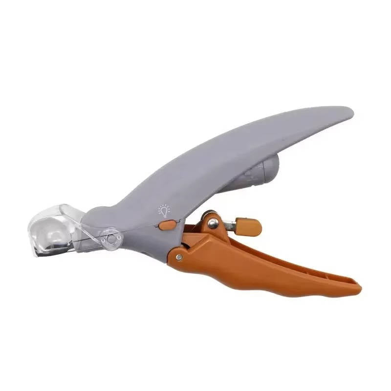 Belro Pet Bail Clipper with light for dog grooming, showing the clipper with built-in LED light and ergonomic design.