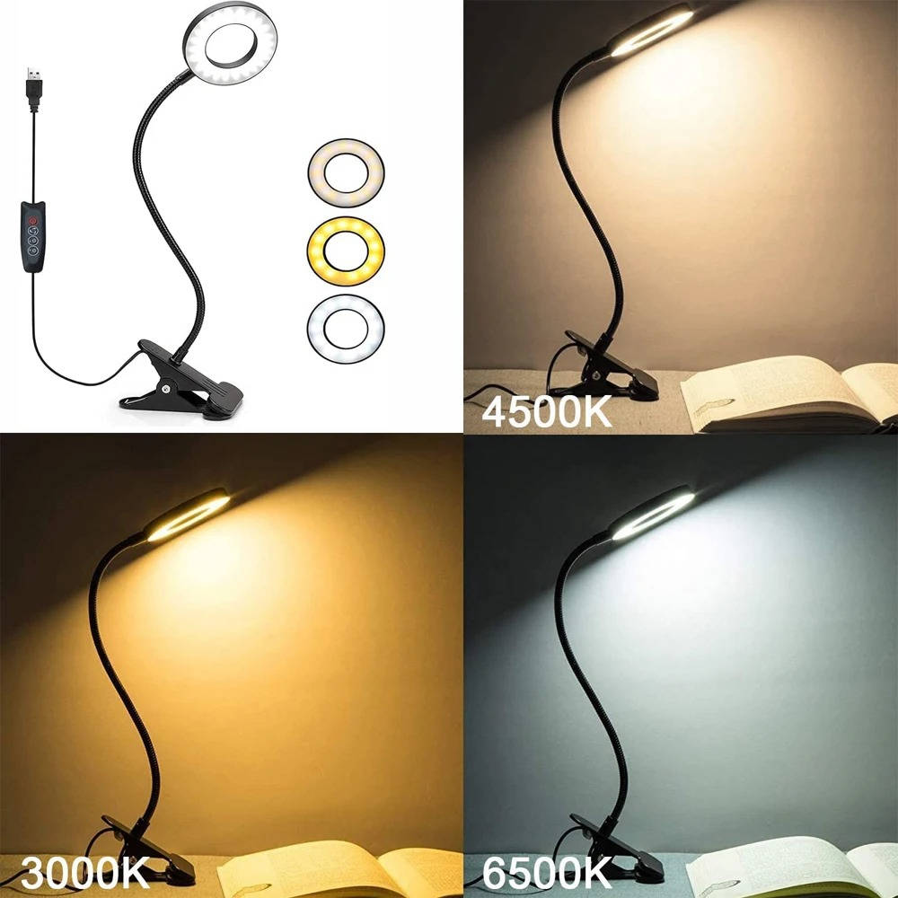 Belro clamp-on desk lamp with flexible 360° adjustable arm and eye-friendly LED lighting for workspace illumination