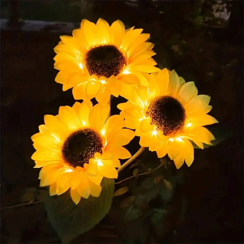 Belro outdoor solar sunflower light accessory attached to umbrella, decorative garden solar light with sunflower design in natural outdoor setting.